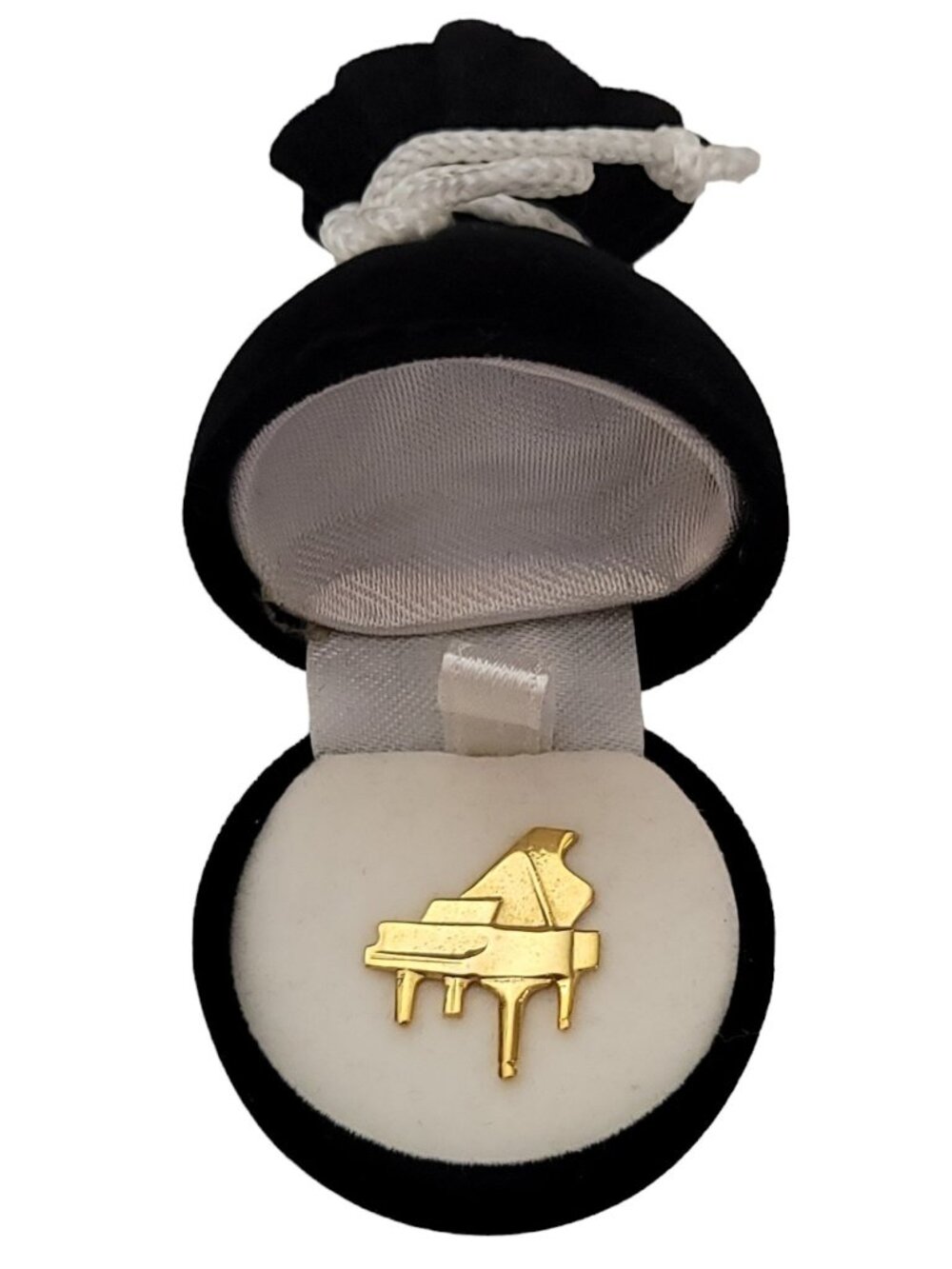 Blacky Money Back Hinged Gift Box, With Gold Tone Piano Lapel Pin K429